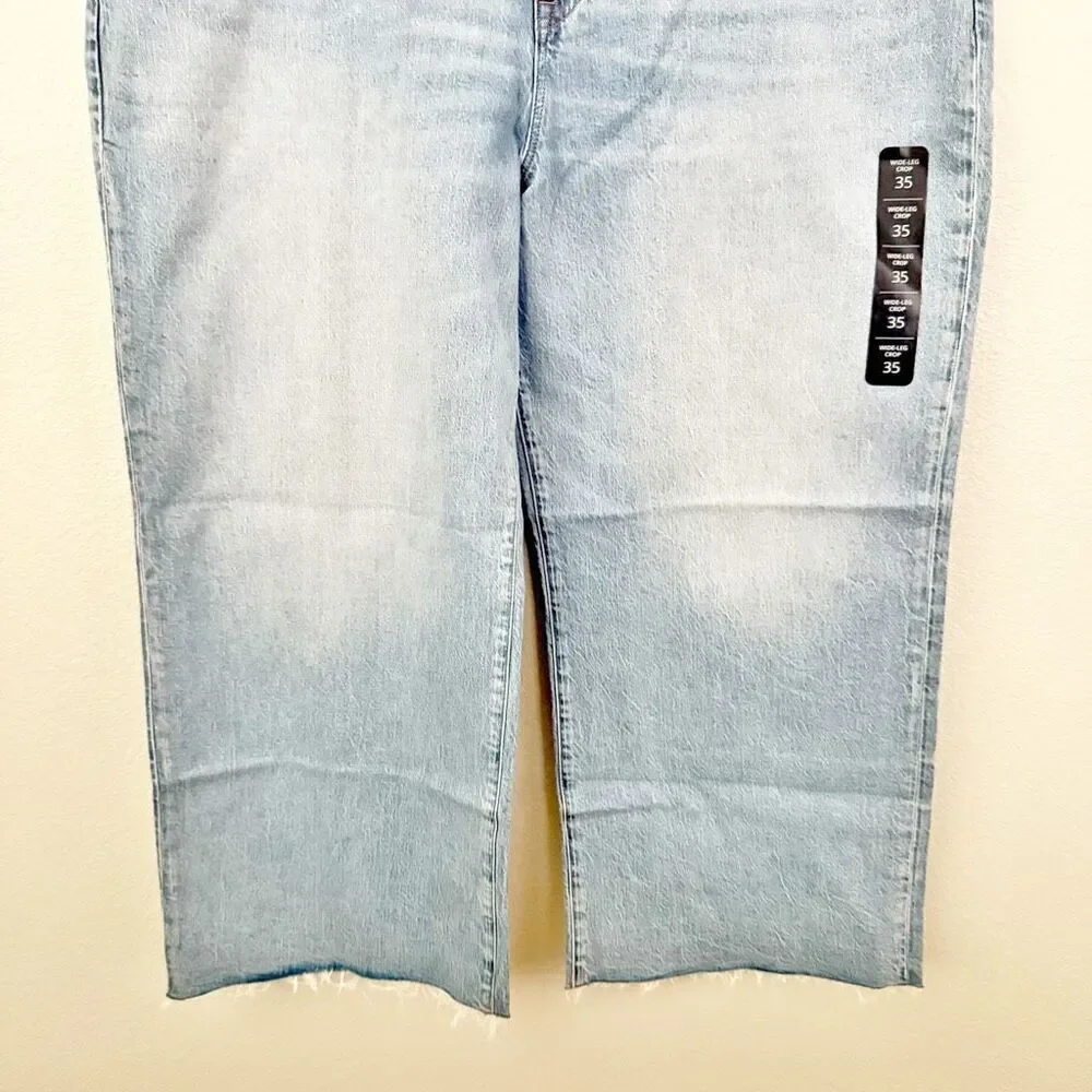 J. CREW | NWT Light Wash Wide Leg Crop Jean Stretch High Rise | Size 35, (20) - Picture 4 of 9